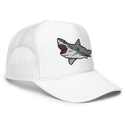 Foam Great White Breach Trucker Hat - Sustainable Hats from Tropical Seas Clothing 