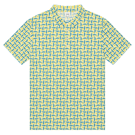 Men’s Slim Fit Golf Polo – Whale & Golf Tee Pattern