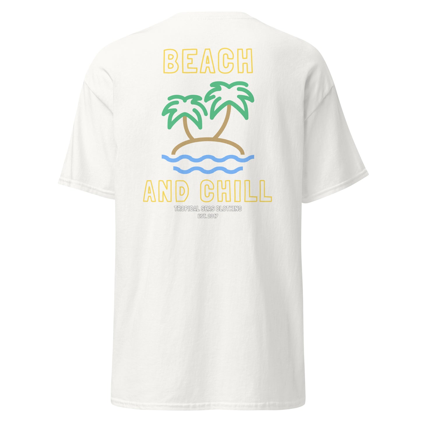 Embroidered Beach and Chill Classic Tee - Tropical Seas Clothing 
