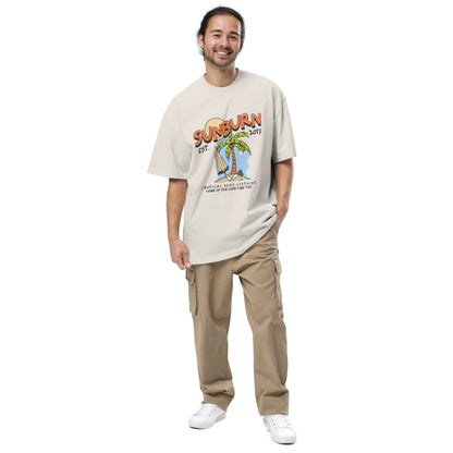 Oversized faded Tropical Sunburn t-shirt - Sustainable T-shirt from Tropical Seas Clothing 