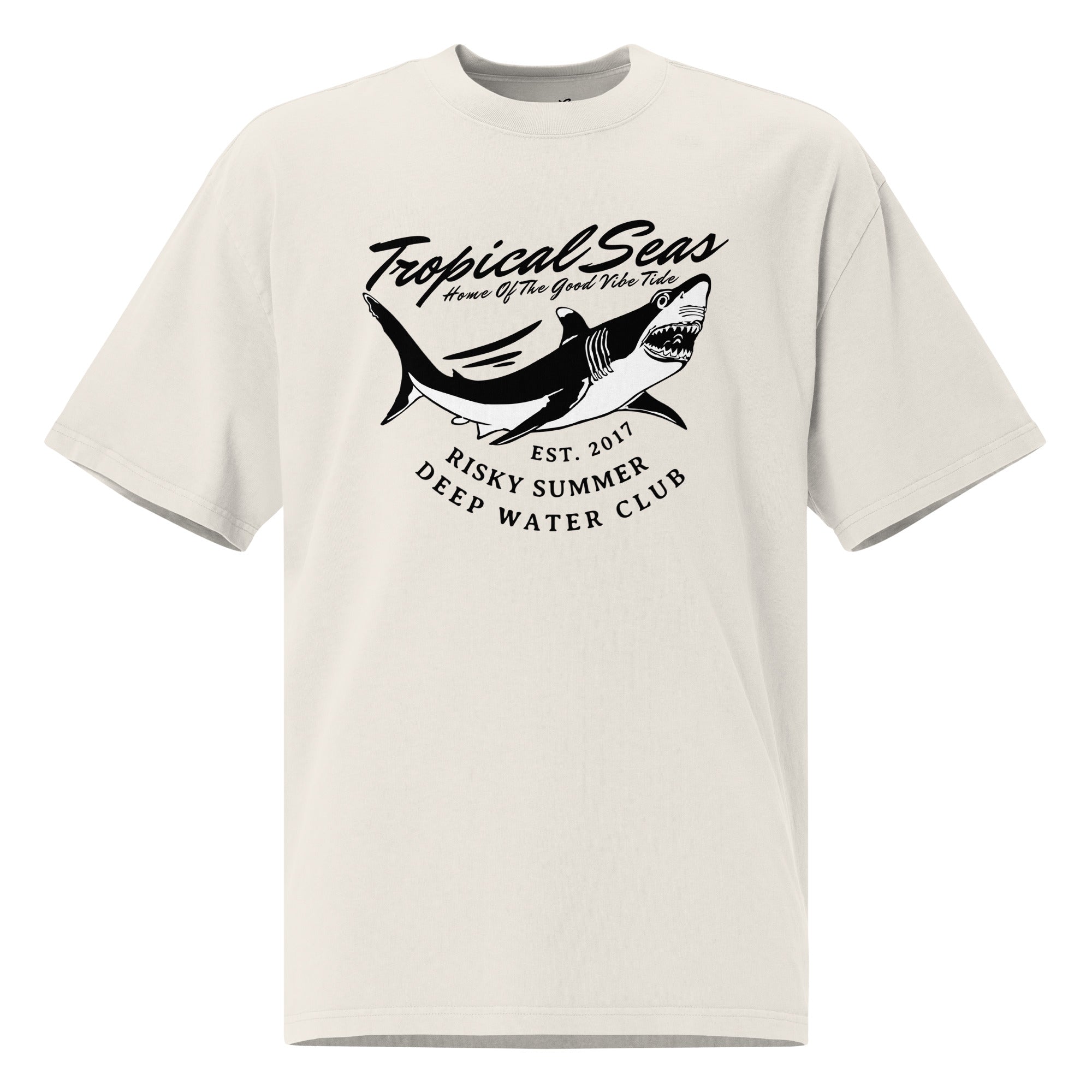 Oversized Sharky Deep Water Club faded t-shirt | Tropical Seas Clothing