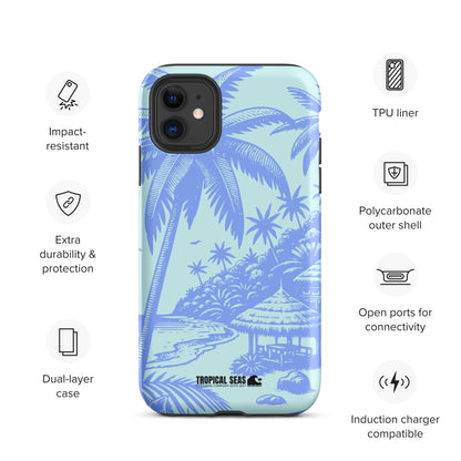 Tropical Island Blues Tough Case for iPhone® - Sustainable Mobile Phone Cases from Tropical Seas Clothing 