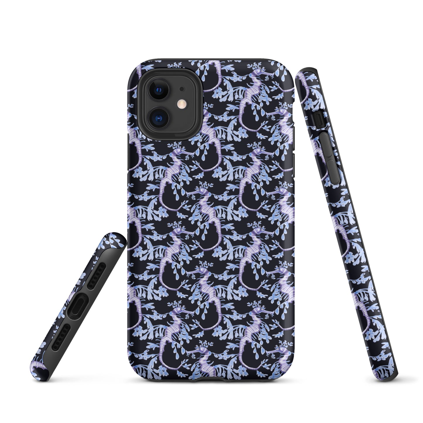 Purple Sea Dragons at Night Tough Case for iPhone® - Sustainable Mobile Phone Cases from Tropical Seas Clothing 