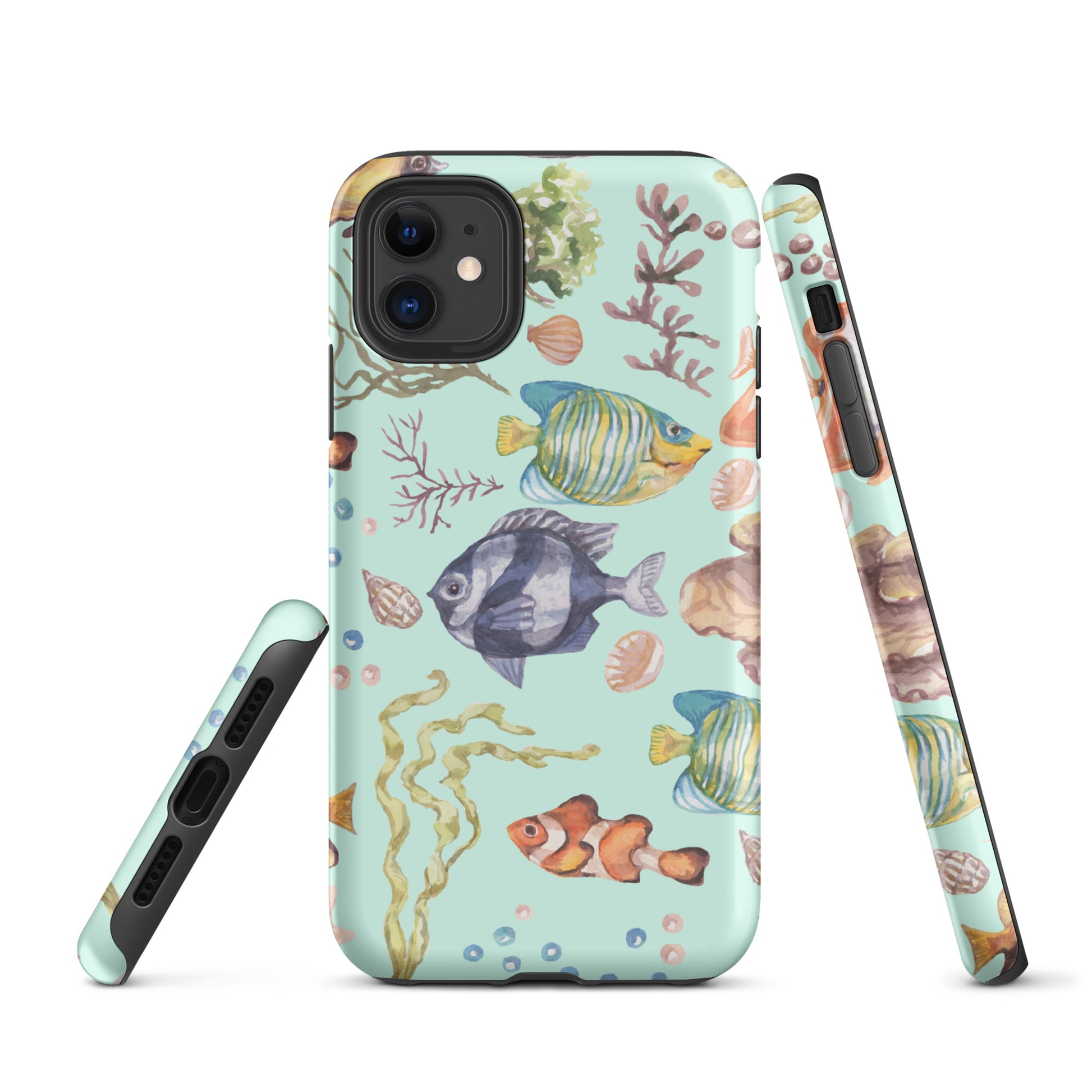 Salty Turquoise Reef Tough Case for iPhone® - Sustainable Mobile Phone Cases from Tropical Seas Clothing 