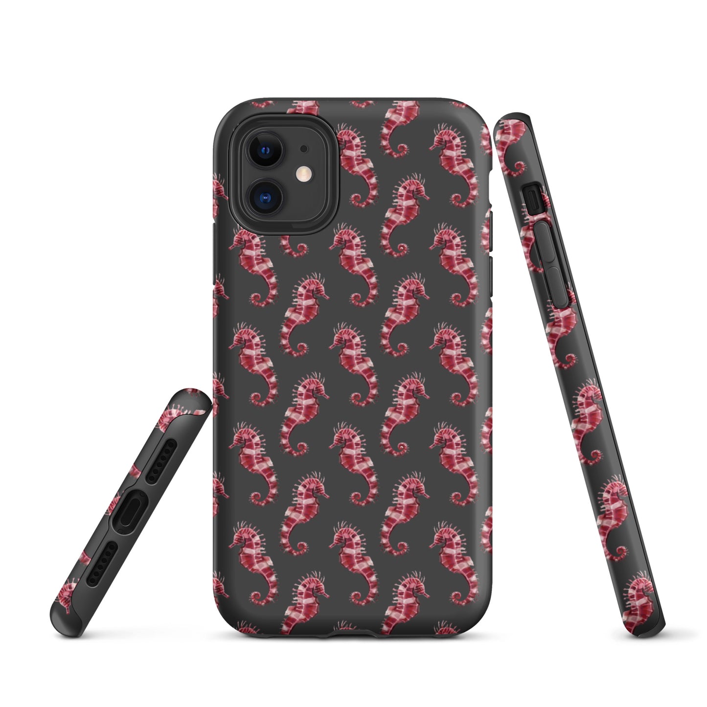 Candy Cane Sea Horse Tough Case for iPhone® - Sustainable Mobile Phone Cases from Tropical Seas Clothing 