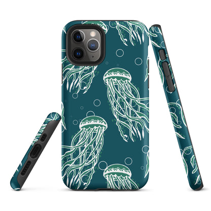 Nautical Jellyfish Tough Case for iPhone® - Sustainable Mobile Phone Cases from Tropical Seas Clothing 