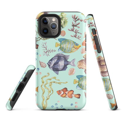 Salty Turquoise Reef Tough Case for iPhone® - Sustainable Mobile Phone Cases from Tropical Seas Clothing 