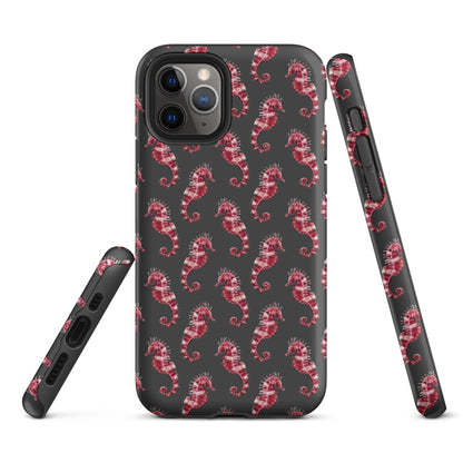 Candy Cane Sea Horse Tough Case for iPhone® - Sustainable Mobile Phone Cases from Tropical Seas Clothing 