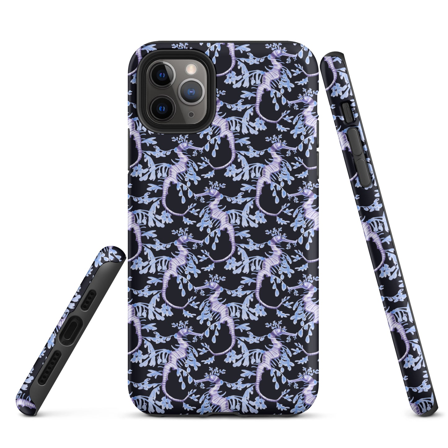 Purple Sea Dragons at Night Tough Case for iPhone® - Sustainable Mobile Phone Cases from Tropical Seas Clothing 