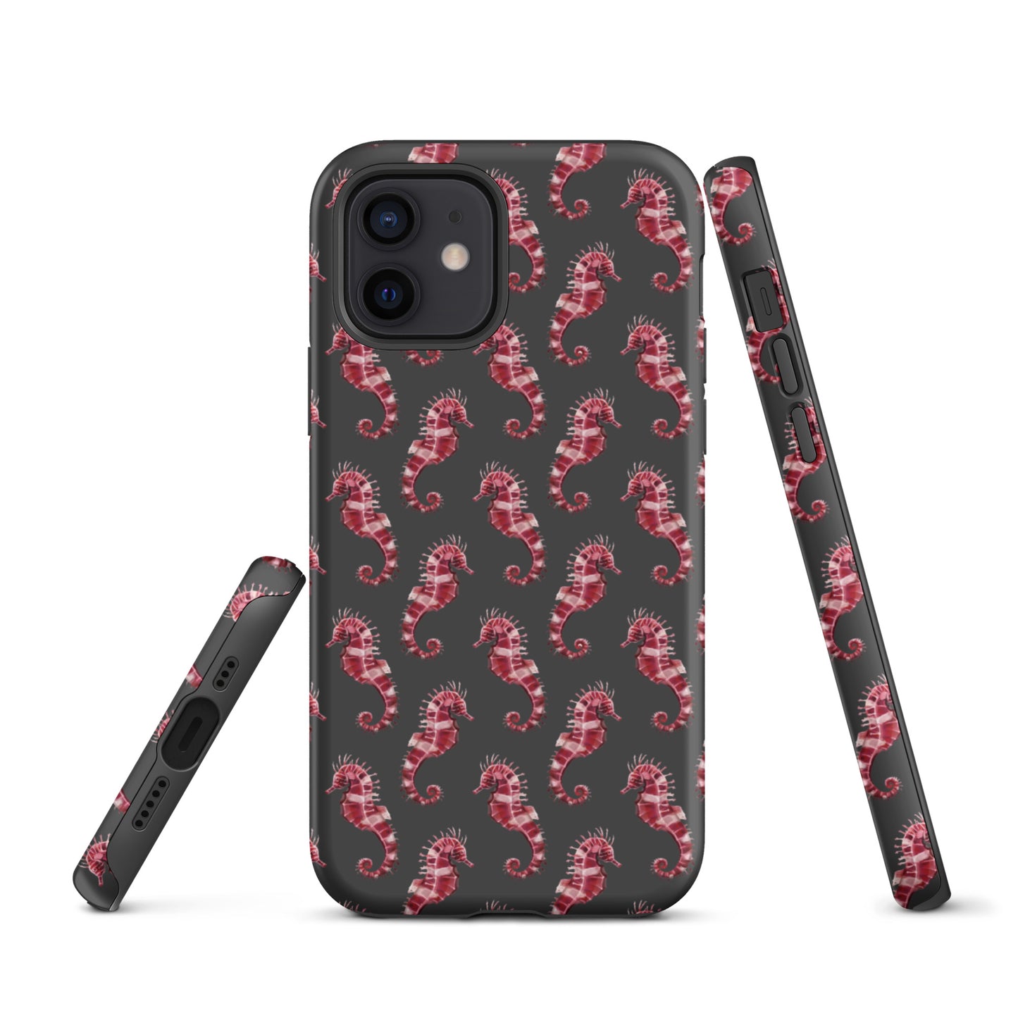 Candy Cane Sea Horse Tough Case for iPhone® - Sustainable Mobile Phone Cases from Tropical Seas Clothing 