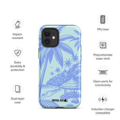 Tropical Island Blues Tough Case for iPhone® - Sustainable Mobile Phone Cases from Tropical Seas Clothing 