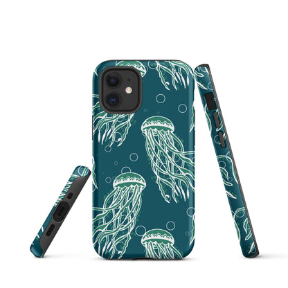 Nautical Jellyfish Tough Case for iPhone® - Sustainable Mobile Phone Cases from Tropical Seas Clothing 