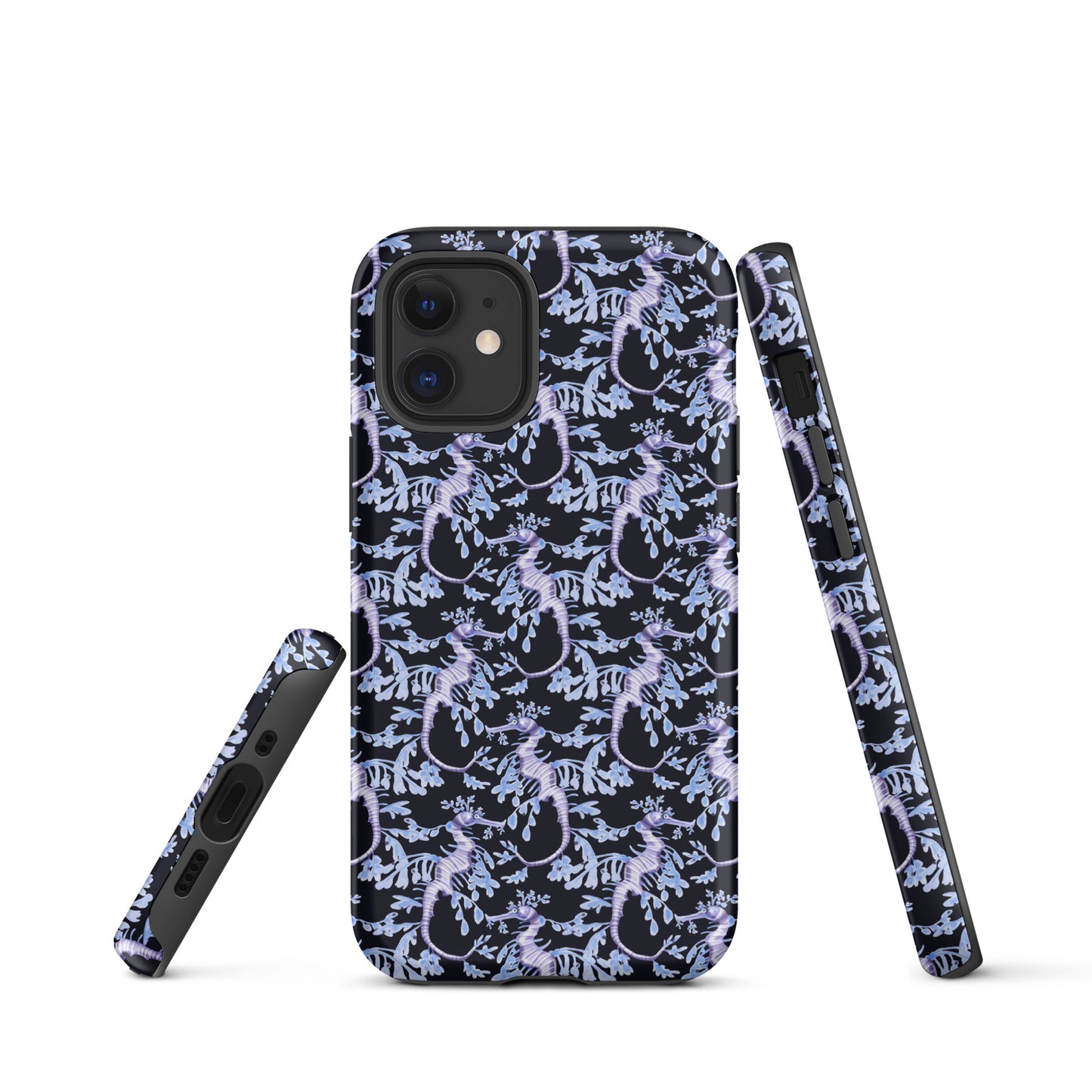 Purple Sea Dragons at Night Tough Case for iPhone® - Sustainable Mobile Phone Cases from Tropical Seas Clothing 