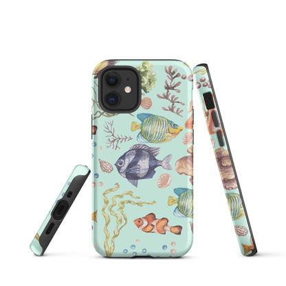 Salty Turquoise Reef Tough Case for iPhone® - Sustainable Mobile Phone Cases from Tropical Seas Clothing 