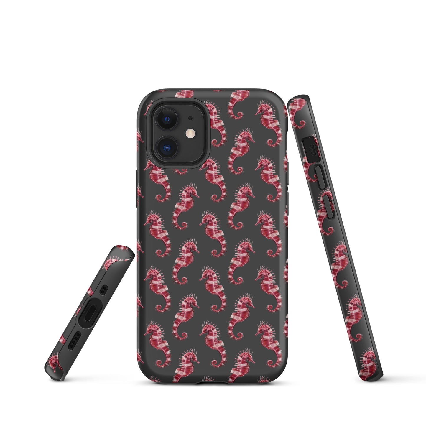 Candy Cane Sea Horse Tough Case for iPhone® - Sustainable Mobile Phone Cases from Tropical Seas Clothing 