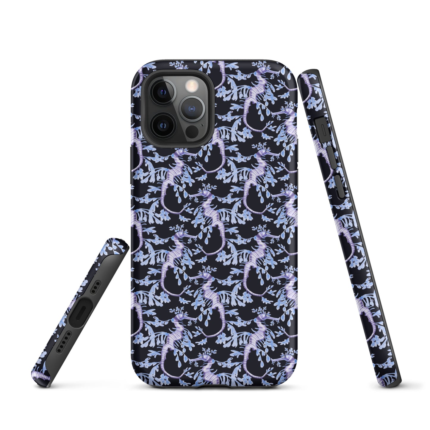 Purple Sea Dragons at Night Tough Case for iPhone® - Sustainable Mobile Phone Cases from Tropical Seas Clothing 