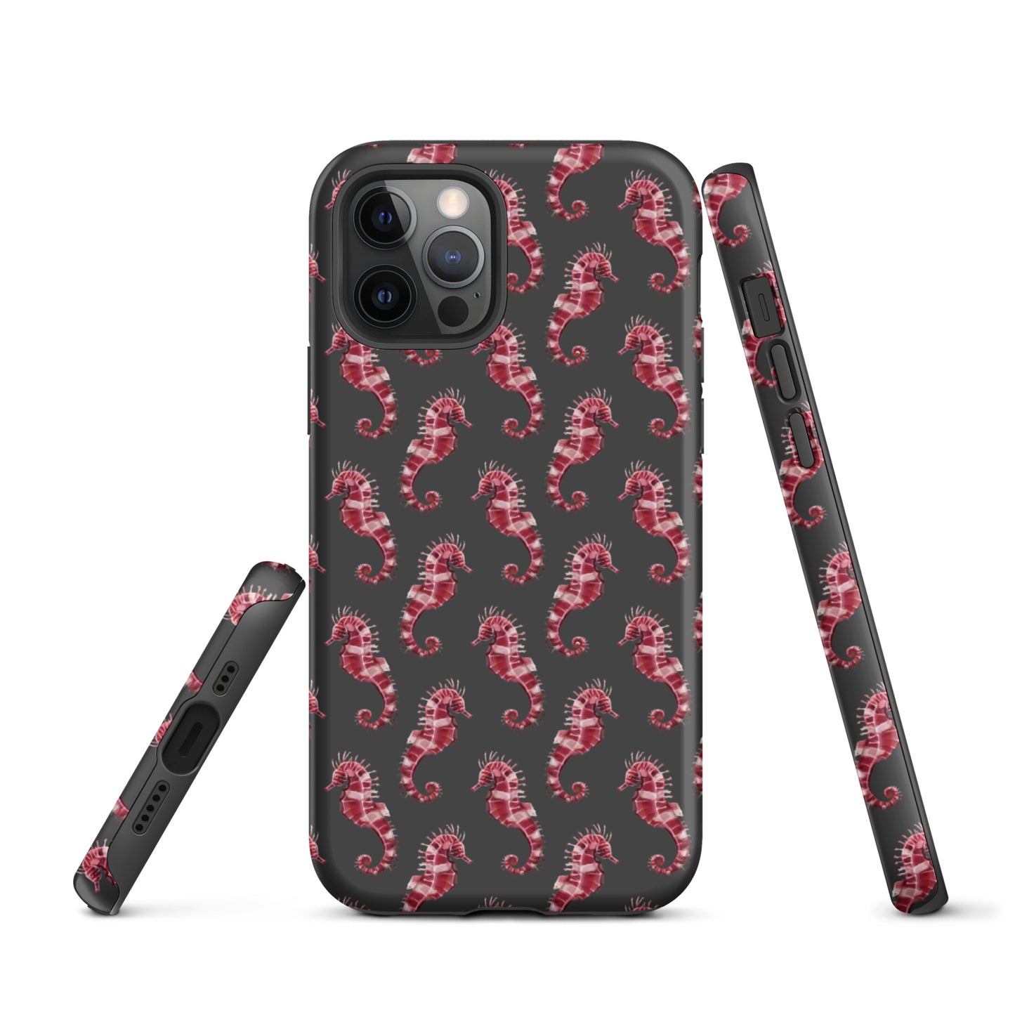 Candy Cane Sea Horse Tough Case for iPhone® - Sustainable Mobile Phone Cases from Tropical Seas Clothing 