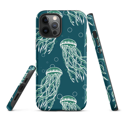 Nautical Jellyfish Tough Case for iPhone® - Sustainable Mobile Phone Cases from Tropical Seas Clothing 