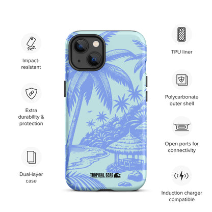 Tropical Island Blues Tough Case for iPhone® - Sustainable Mobile Phone Cases from Tropical Seas Clothing 