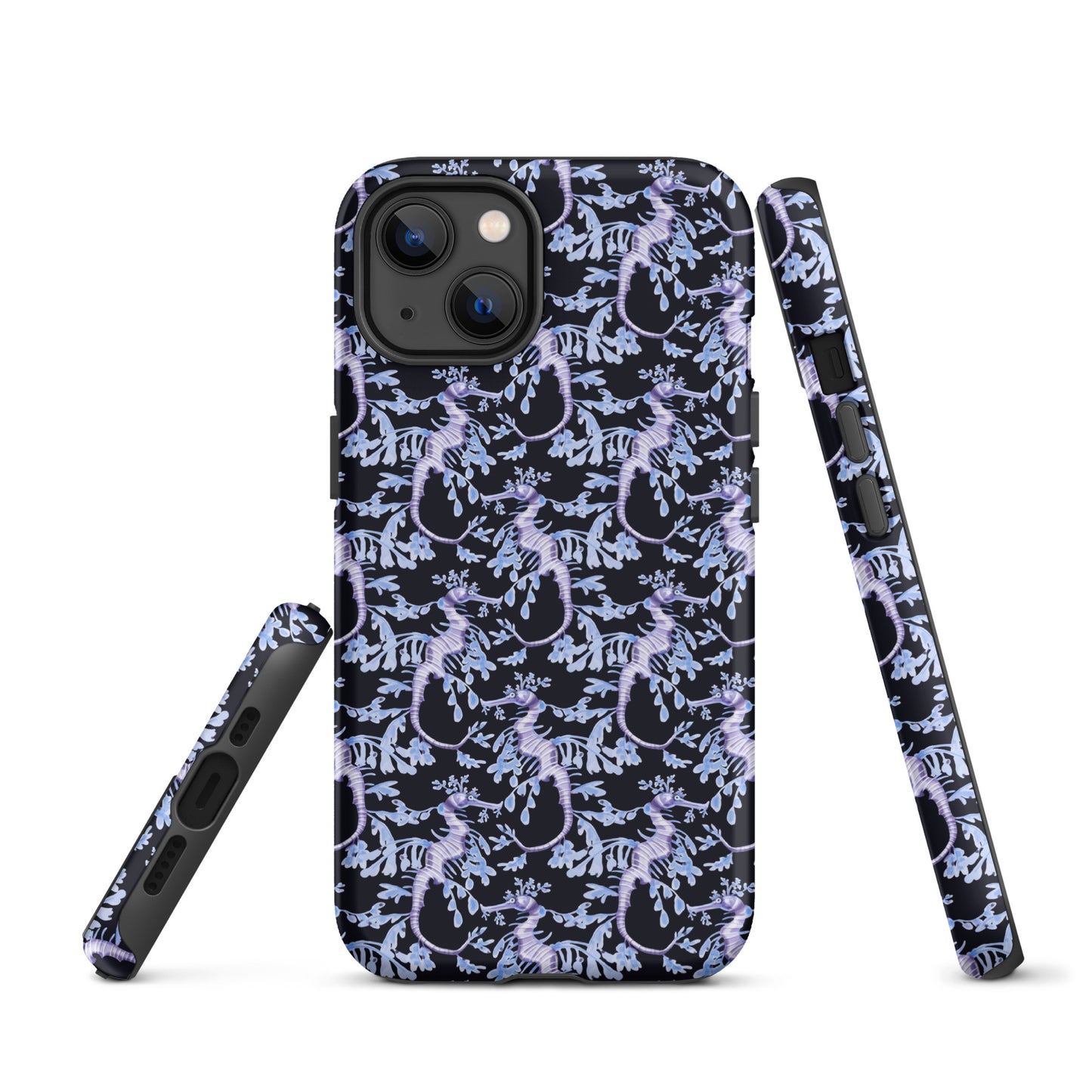 Purple Sea Dragons at Night Tough Case for iPhone® - Sustainable Mobile Phone Cases from Tropical Seas Clothing 