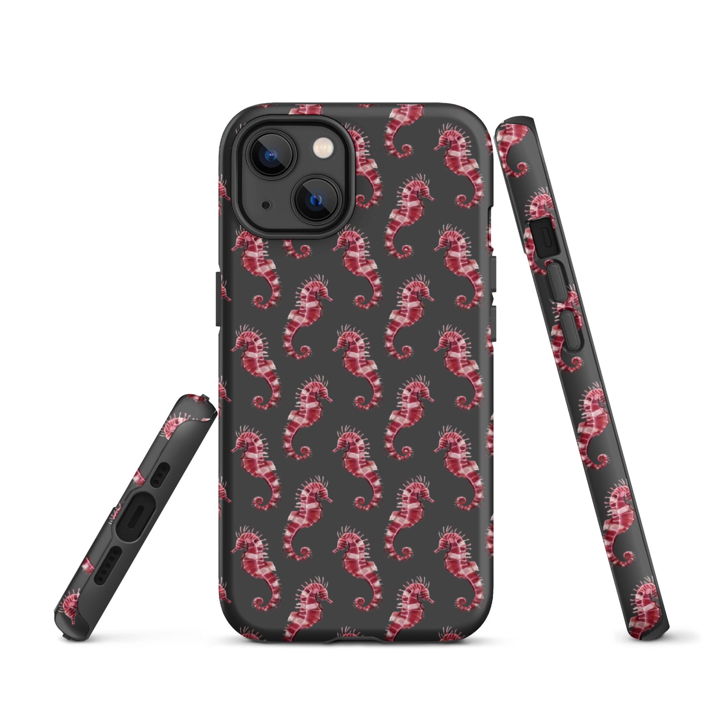 Candy Cane Sea Horse Tough Case for iPhone® - Sustainable Mobile Phone Cases from Tropical Seas Clothing 