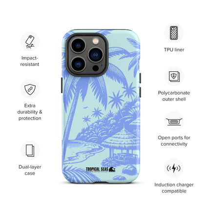 Tropical Island Blues Tough Case for iPhone® - Sustainable Mobile Phone Cases from Tropical Seas Clothing 