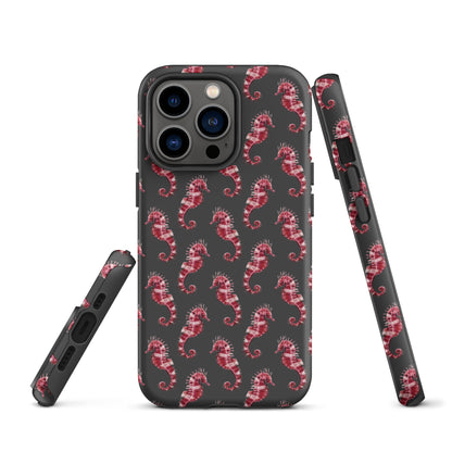 Candy Cane Sea Horse Tough Case for iPhone® - Sustainable Mobile Phone Cases from Tropical Seas Clothing 