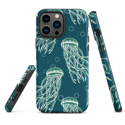 Nautical Jellyfish Tough Case for iPhone® - Sustainable Mobile Phone Cases from Tropical Seas Clothing 