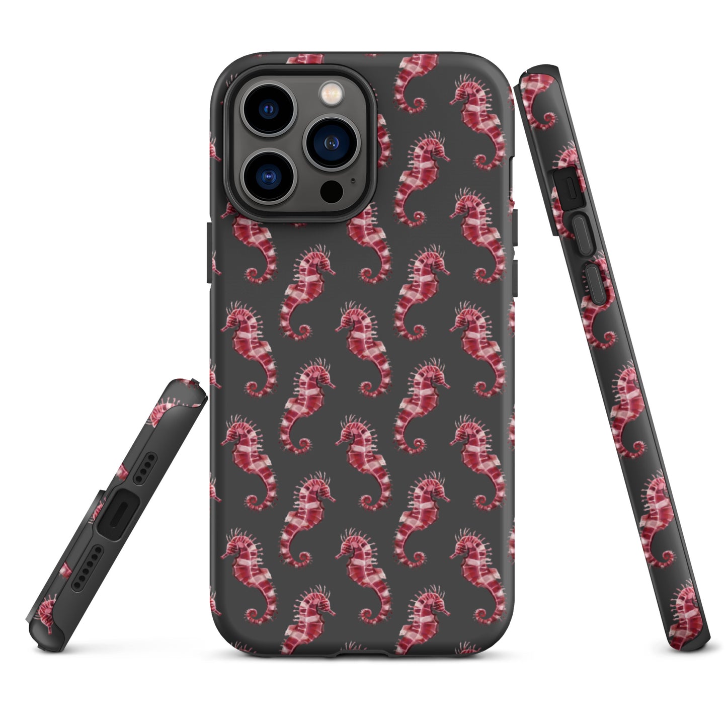 Candy Cane Sea Horse Tough Case for iPhone® - Sustainable Mobile Phone Cases from Tropical Seas Clothing 