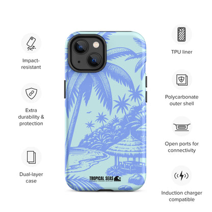 Tropical Island Blues Tough Case for iPhone® - Sustainable Mobile Phone Cases from Tropical Seas Clothing 