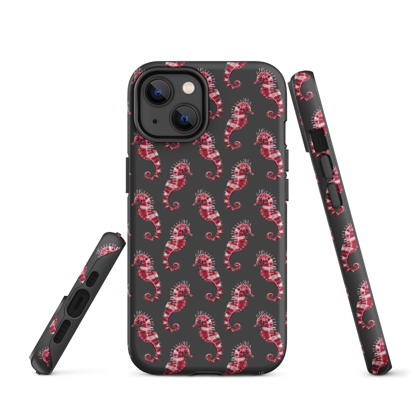 Candy Cane Sea Horse Tough Case for iPhone® - Sustainable Mobile Phone Cases from Tropical Seas Clothing 