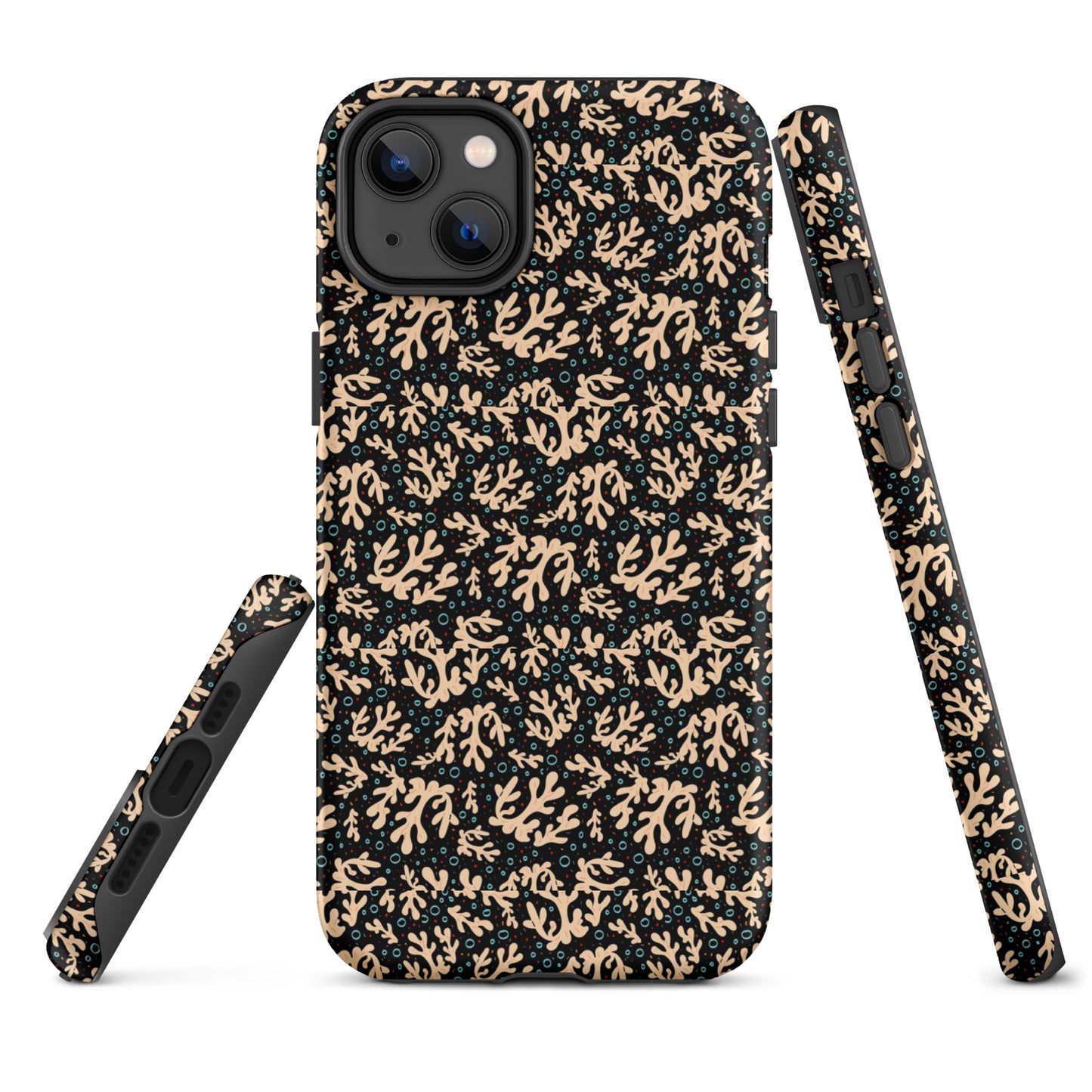 Nautical Black Coral Reef Tough Case for iPhone® - Sustainable Mobile Phone Cases from Tropical Seas Clothing 