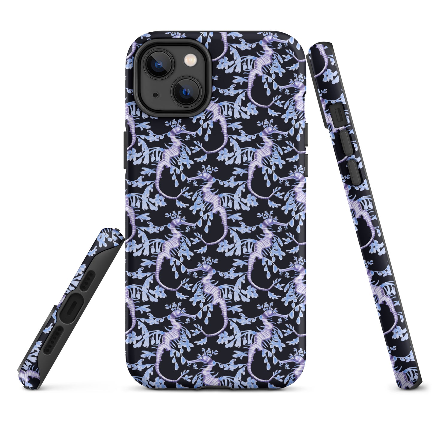 Purple Sea Dragons at Night Tough Case for iPhone® - Sustainable Mobile Phone Cases from Tropical Seas Clothing 