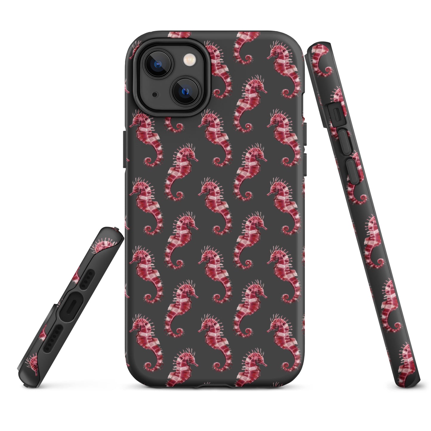 Candy Cane Sea Horse Tough Case for iPhone® - Sustainable Mobile Phone Cases from Tropical Seas Clothing 