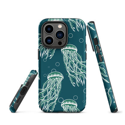 Nautical Jellyfish Tough Case for iPhone® - Sustainable Mobile Phone Cases from Tropical Seas Clothing 