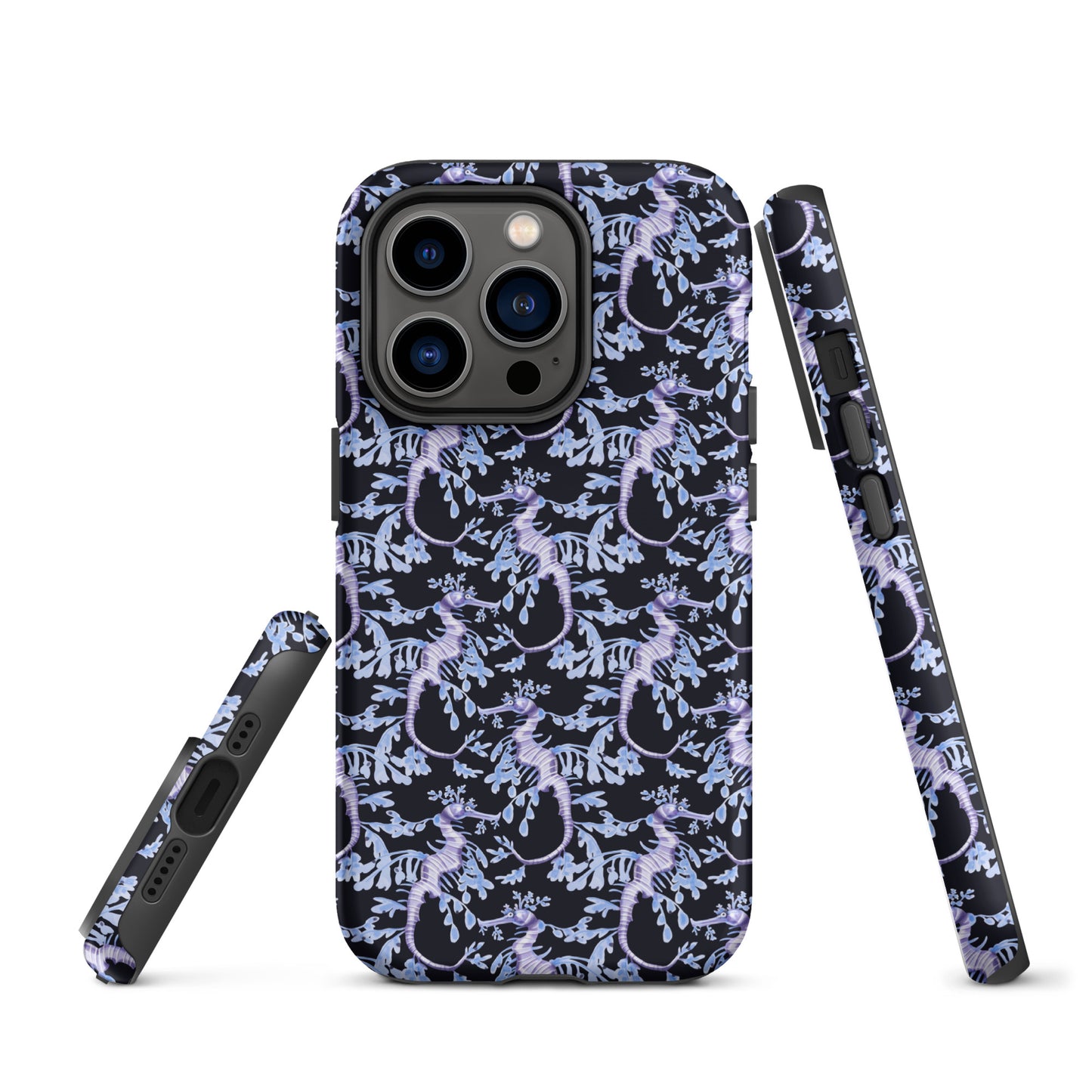 Purple Sea Dragons at Night Tough Case for iPhone® - Sustainable Mobile Phone Cases from Tropical Seas Clothing 