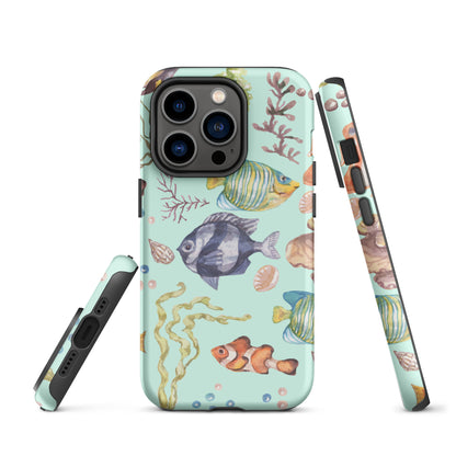 Salty Turquoise Reef Tough Case for iPhone® - Sustainable Mobile Phone Cases from Tropical Seas Clothing 