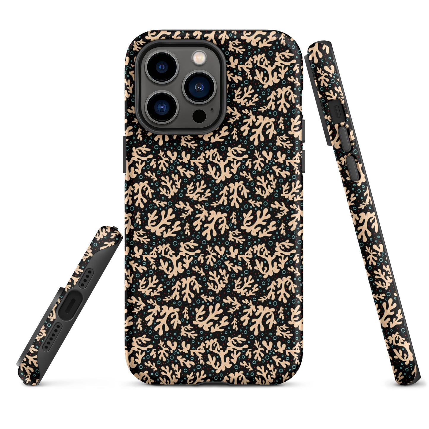 Nautical Black Coral Reef Tough Case for iPhone® - Sustainable Mobile Phone Cases from Tropical Seas Clothing 