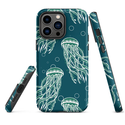 Nautical Jellyfish Tough Case for iPhone® - Sustainable Mobile Phone Cases from Tropical Seas Clothing 