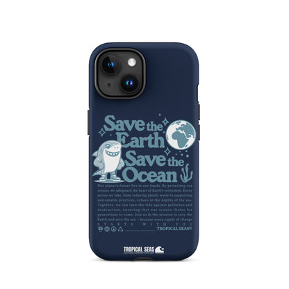 Save the Earth and Seas Tough Case for iPhone® - Sustainable Mobile Phone Cases from Tropical Seas Clothing 