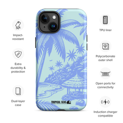 Tropical Island Blues Tough Case for iPhone® - Sustainable Mobile Phone Cases from Tropical Seas Clothing 