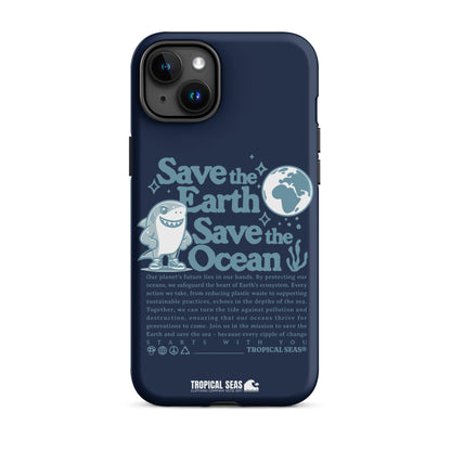 Save the Earth and Seas Tough Case for iPhone® - Sustainable Mobile Phone Cases from Tropical Seas Clothing 