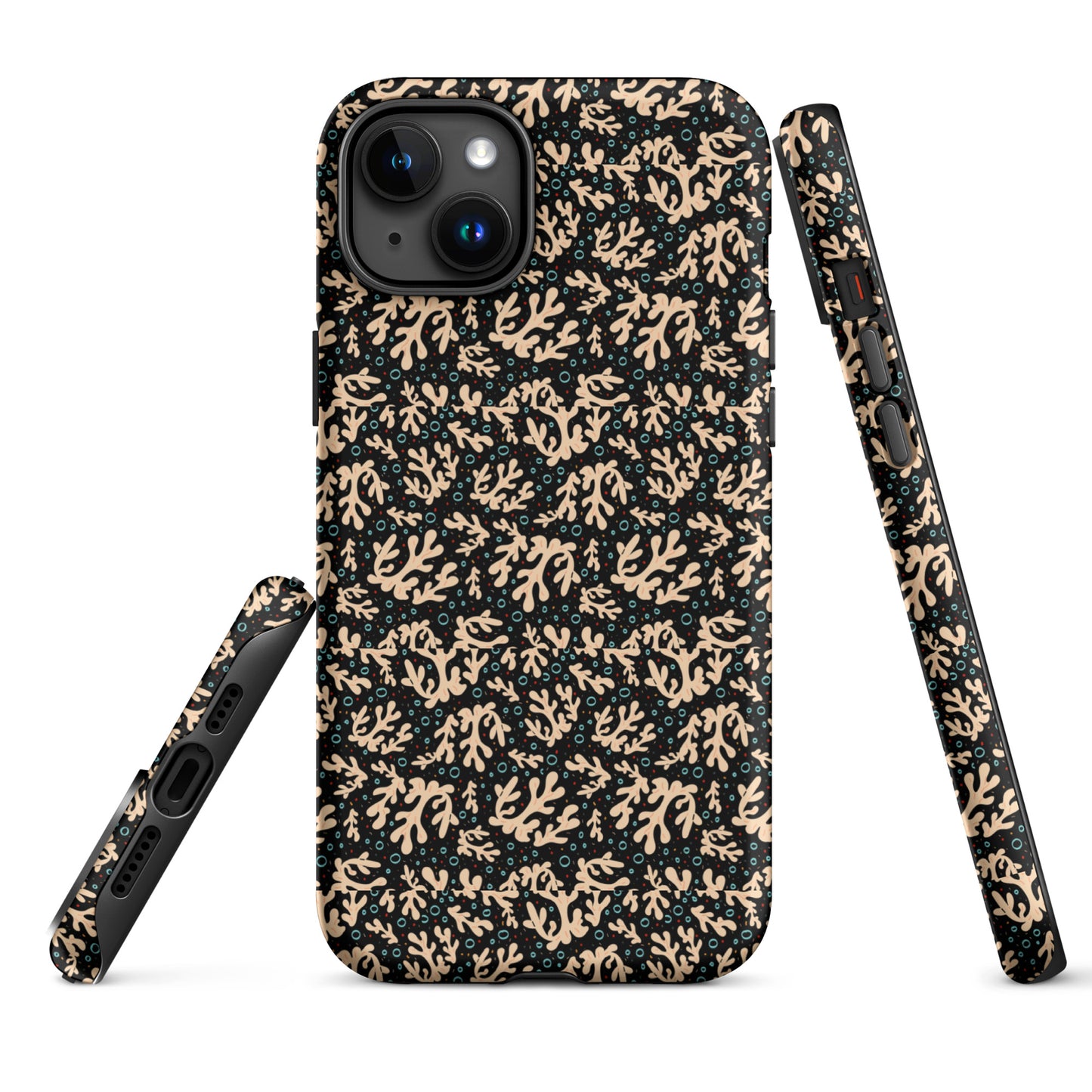 Nautical Black Coral Reef Tough Case for iPhone® - Sustainable Mobile Phone Cases from Tropical Seas Clothing 