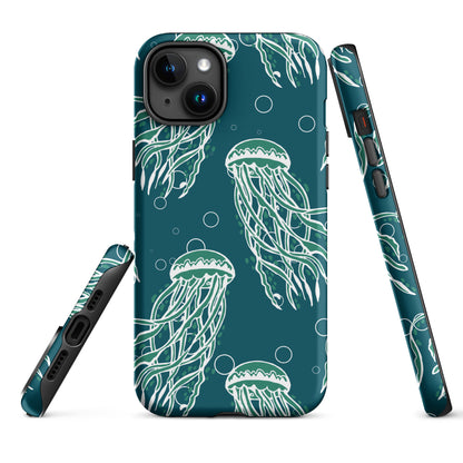 Nautical Jellyfish Tough Case for iPhone® - Sustainable Mobile Phone Cases from Tropical Seas Clothing 