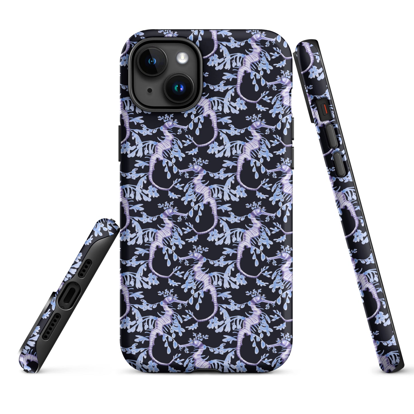 Purple Sea Dragons at Night Tough Case for iPhone® - Sustainable Mobile Phone Cases from Tropical Seas Clothing 