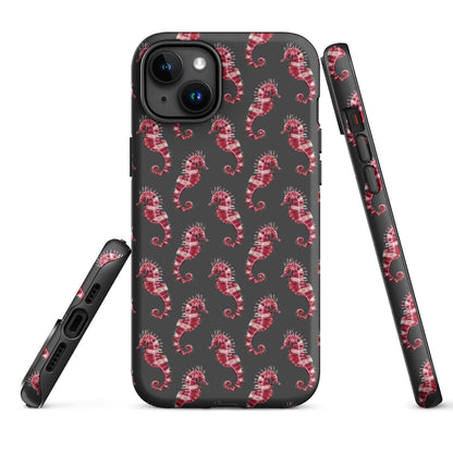 Candy Cane Sea Horse Tough Case for iPhone® - Sustainable Mobile Phone Cases from Tropical Seas Clothing 