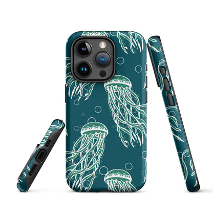 Nautical Jellyfish Tough Case for iPhone® - Sustainable Mobile Phone Cases from Tropical Seas Clothing 