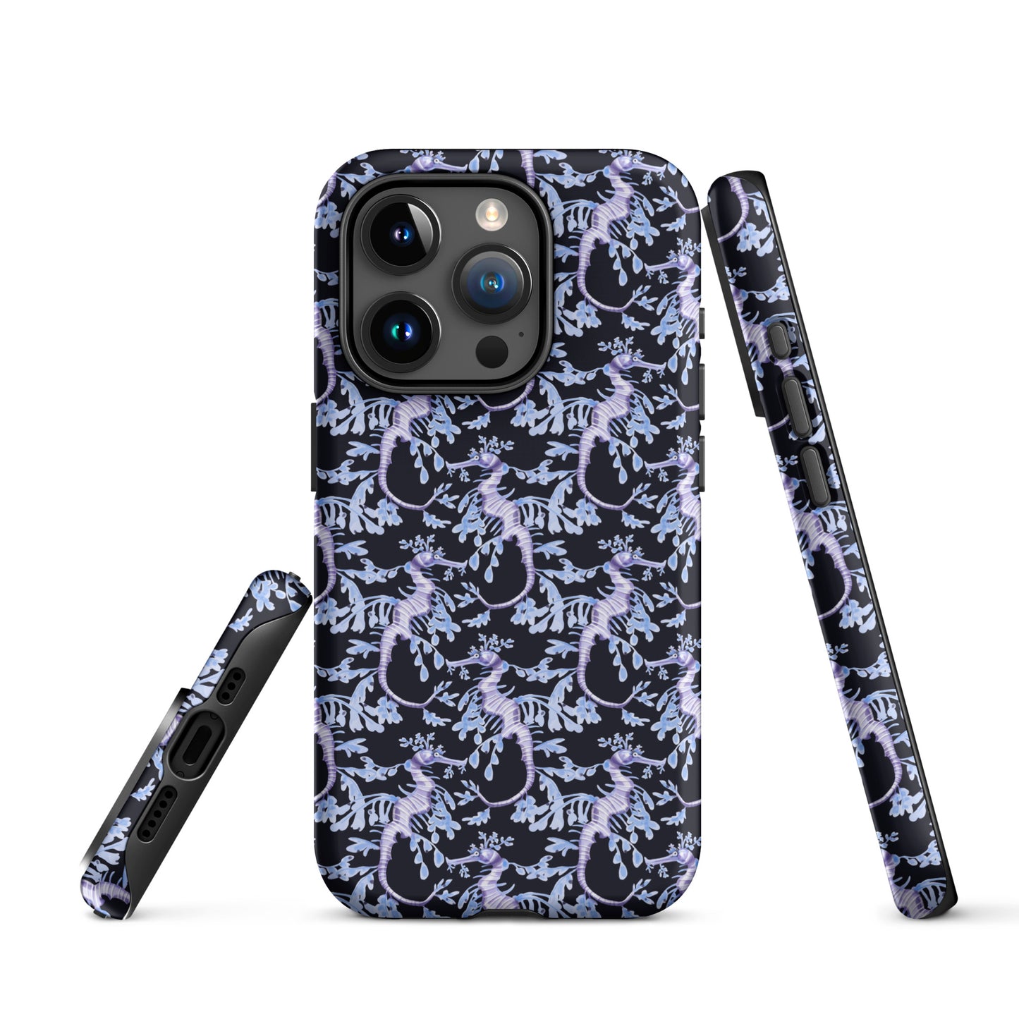 Purple Sea Dragons at Night Tough Case for iPhone® - Sustainable Mobile Phone Cases from Tropical Seas Clothing 