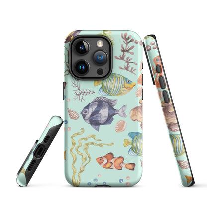 Salty Turquoise Reef Tough Case for iPhone® - Sustainable Mobile Phone Cases from Tropical Seas Clothing 