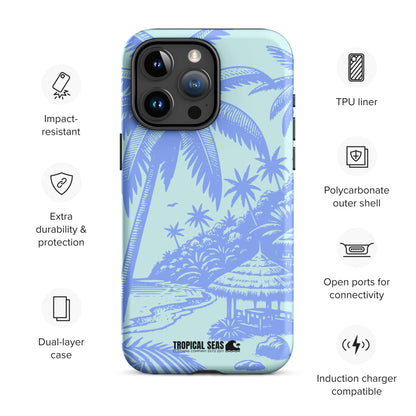 Tropical Island Blues Tough Case for iPhone® - Sustainable Mobile Phone Cases from Tropical Seas Clothing 